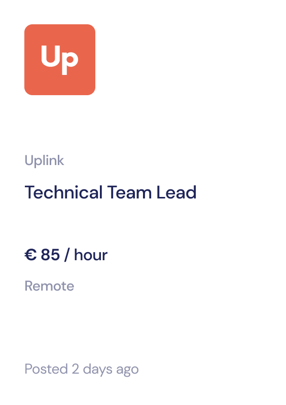 Recent jobs - Technical Team Lead