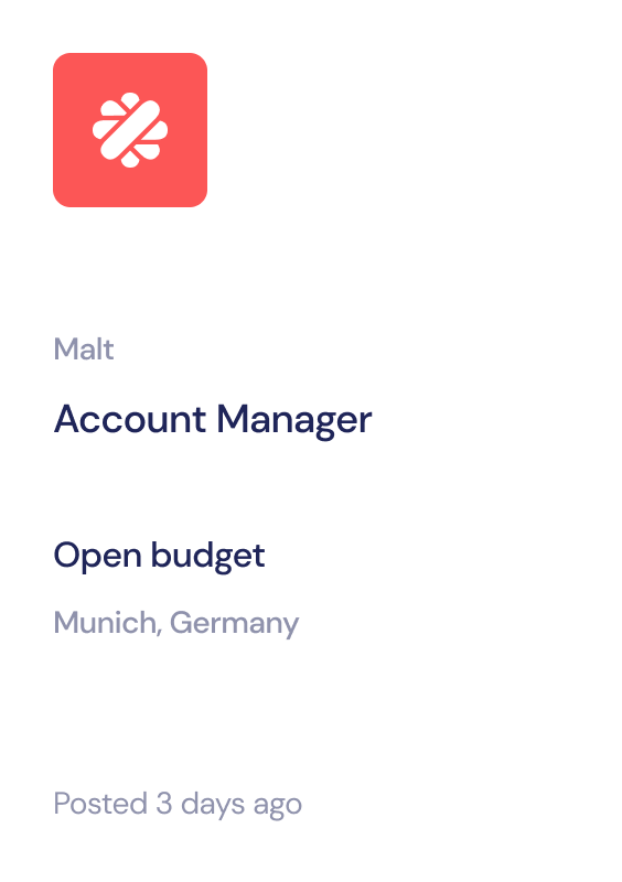 Recent jobs - Account Manager
